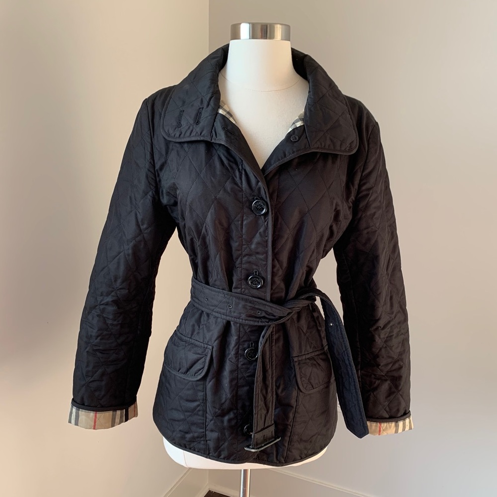 Burberry Diamond Quilt Belted Jacket